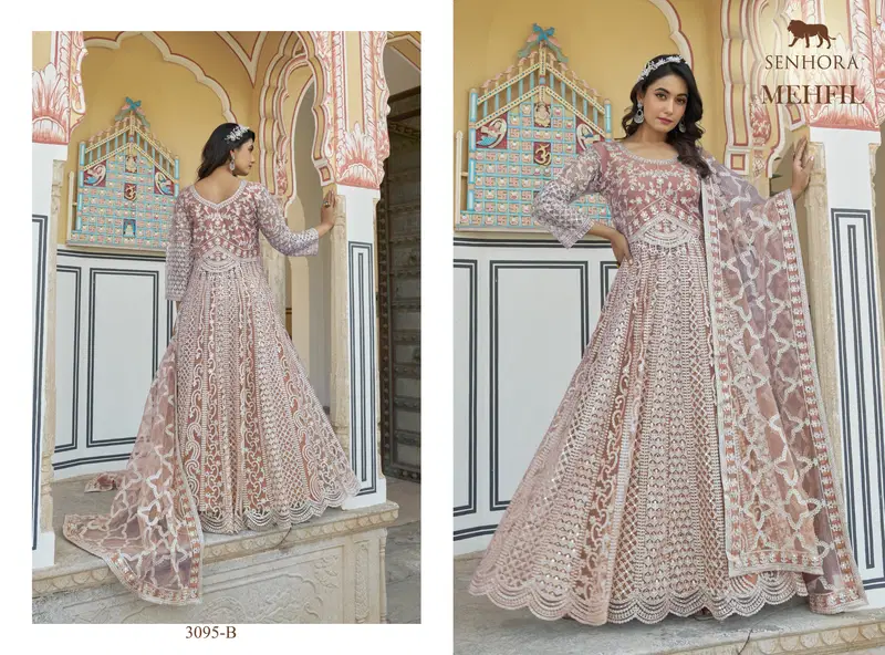 Mehfil By Senhora Pure Butterfly Net Top And Dupatta Suppliers In India